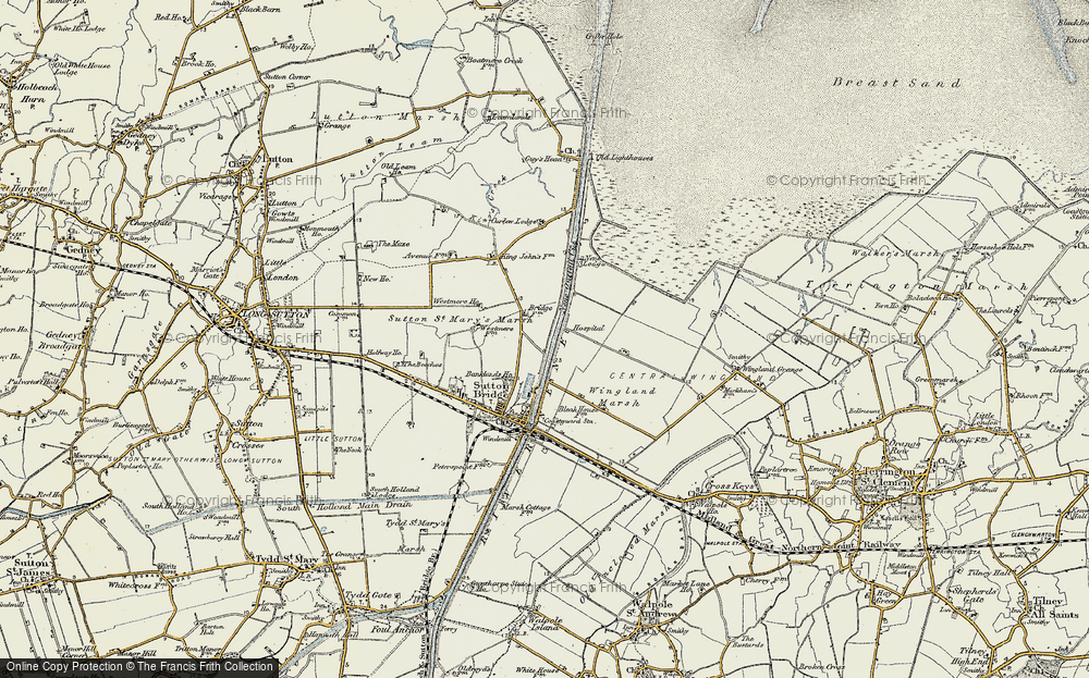 Old Map of Port Sutton Bridge, 1901-1902 in 1901-1902