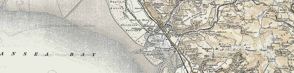 Old map of Port Talbot in 1900-1901