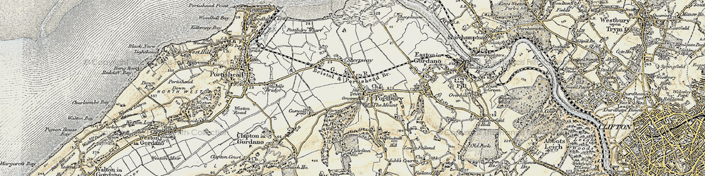 Old map of Portbury in 1899