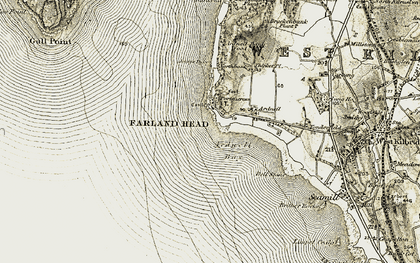 Old map of Portencross in 1905-1906