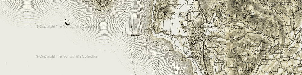 Old map of Portencross in 1905-1906