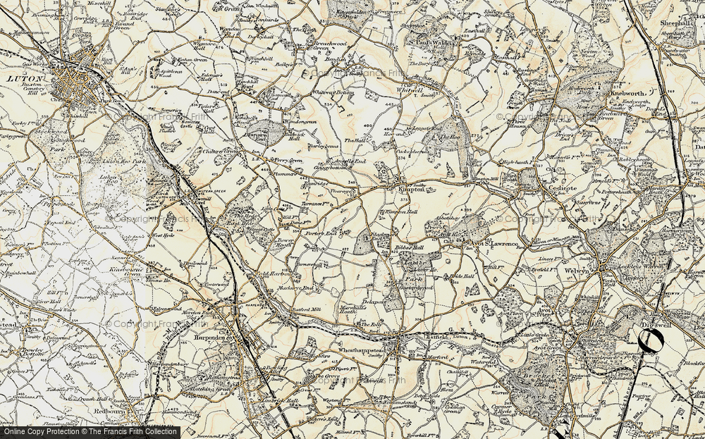 Old Map of Porter's End, 1898-1899 in 1898-1899
