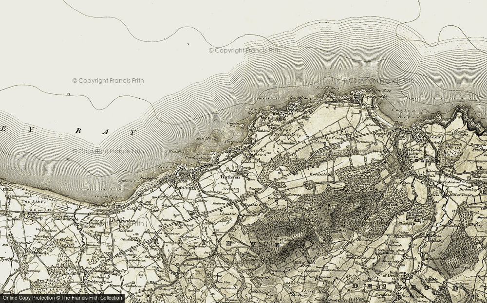 Old Map of Portessie, 1910 in 1910