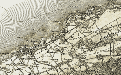 Old map of Portessie in 1910