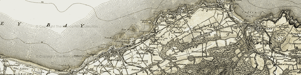Old map of Portessie in 1910