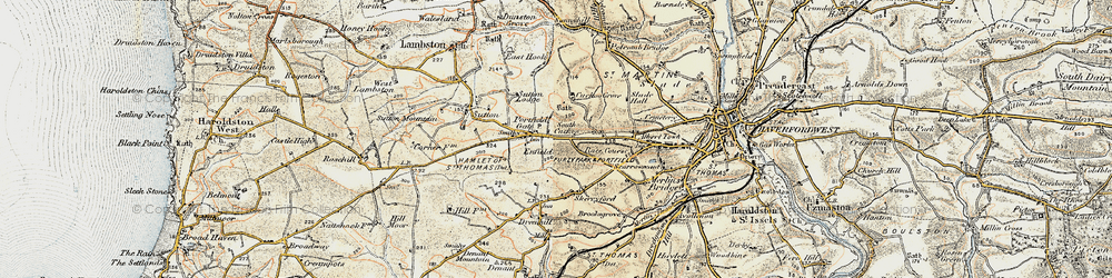 Old map of Portfield Gate in 1901-1912