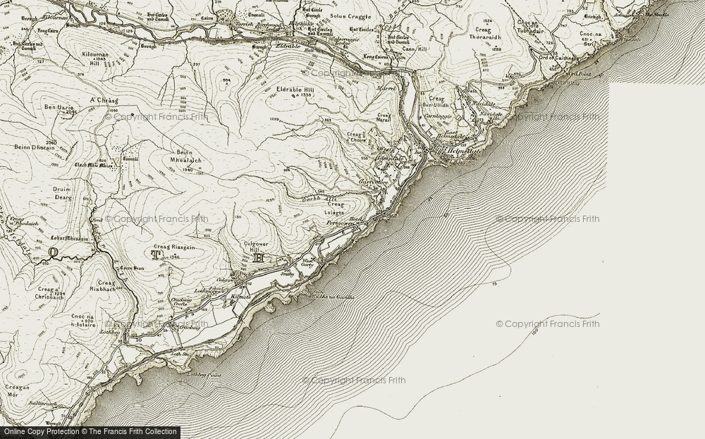 Old Map of Portgower, 1911-1912 in 1911-1912