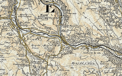 Old map of Porth in 1899-1900
