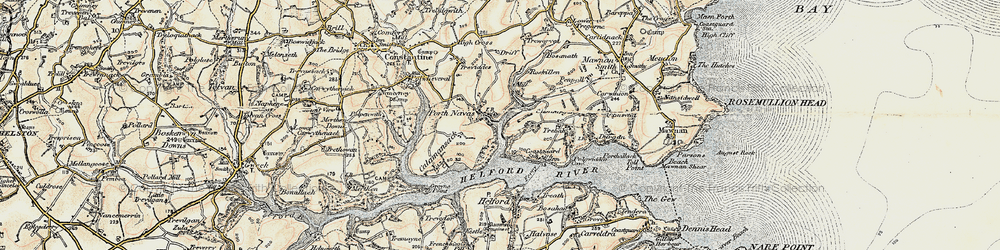Old map of Port Navas in 1900