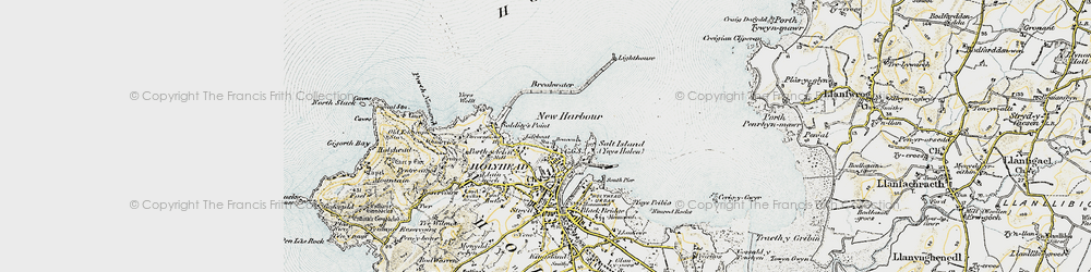 Old map of Porth-y-felin in 1903-1910