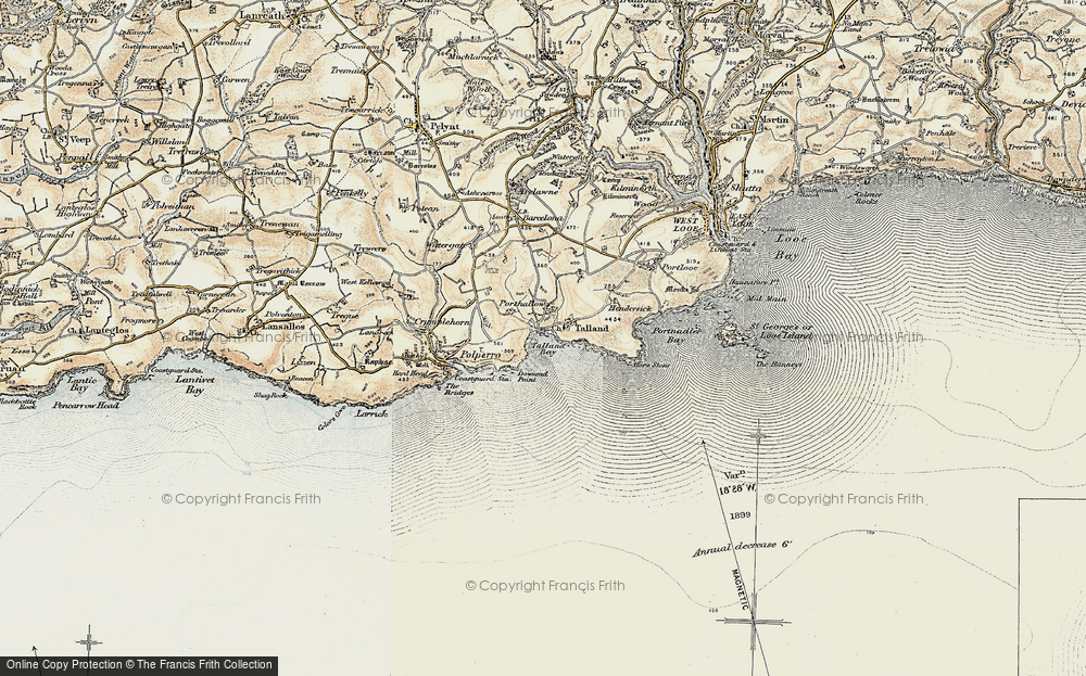 Old Map of Porthallow, 1900 in 1900