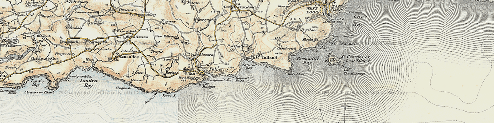 Old map of Porthallow in 1900