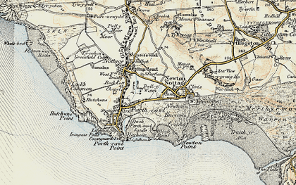 Old map of Porthcawl in 1900-1901