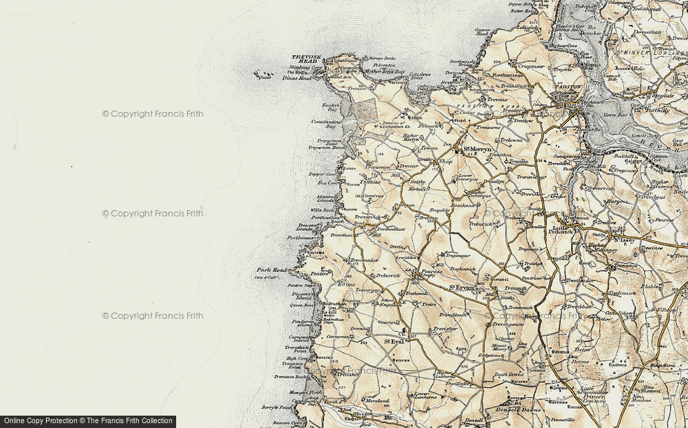 Old Map of Porthcothan, 1900 in 1900