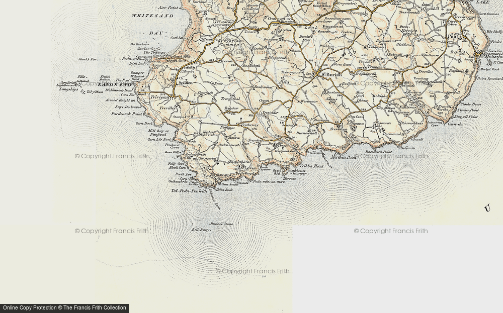 Old Map of Porthcurno, 1900 in 1900