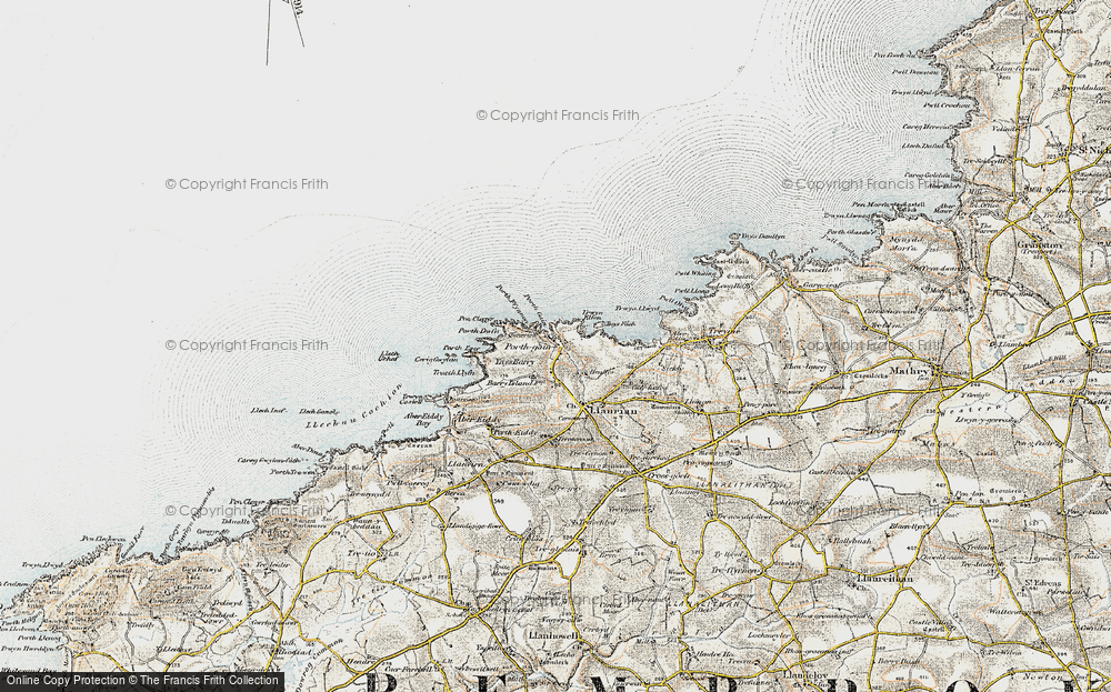 Old Map of Historic Map covering Ynys Barry in 0-1912