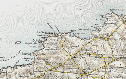 Old map of Ynys Barry in 0-1912