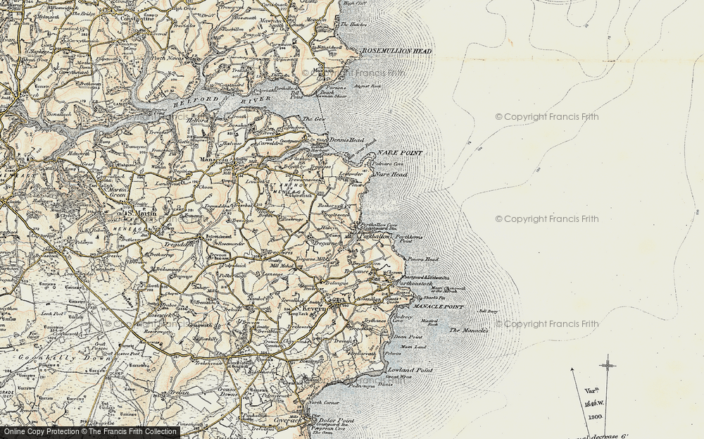 Old Map of Porthhallow, 1900 in 1900
