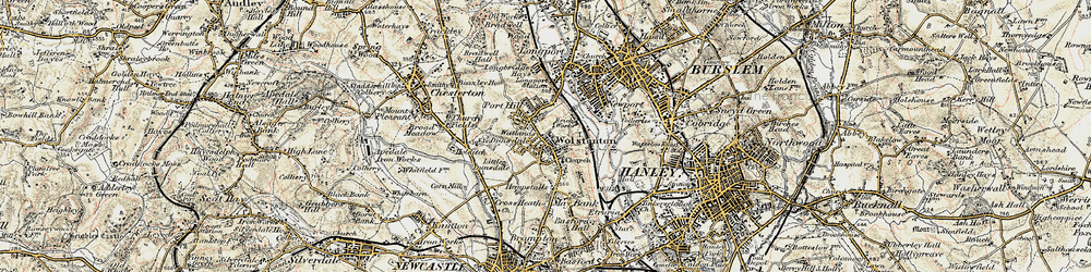 Old map of Porthill in 1902