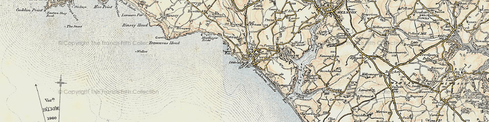 Old map of Porthleven in 1900