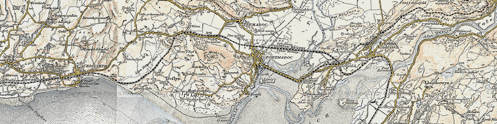 Old map of Porthmadog in 1903