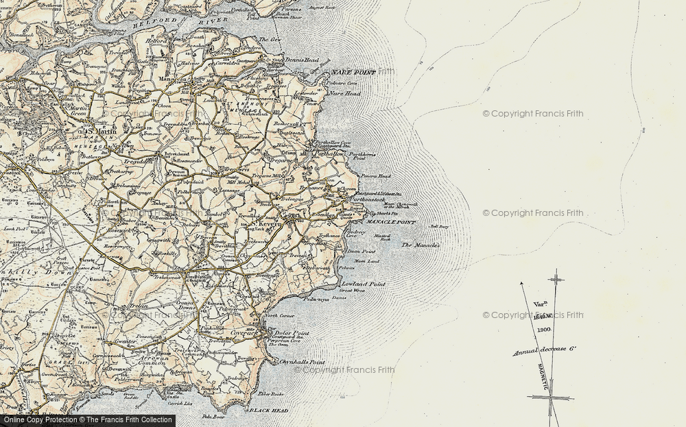 Old Map of Porthoustock, 1900 in 1900