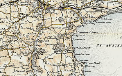 Old map of Porthpean in 1900