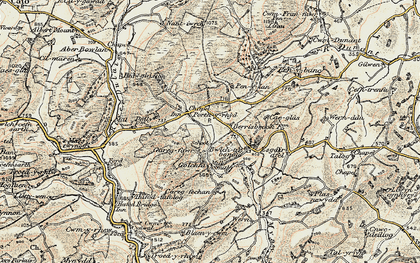 Old map of Aberbowlan in 1900-1902
