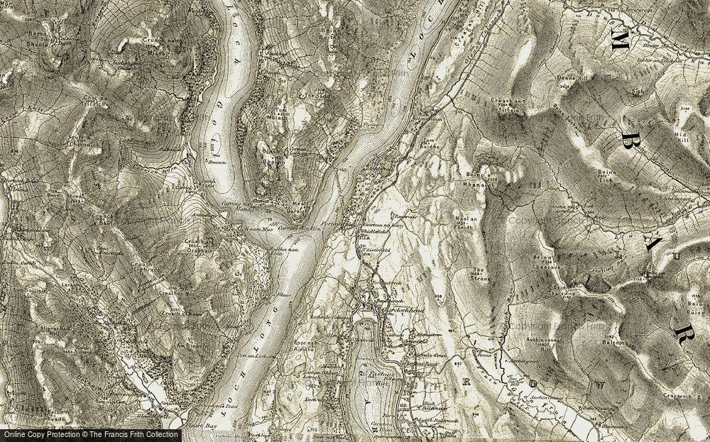 Old Map of Historic Map covering Beinn a' Mhanaich in 1905-1907