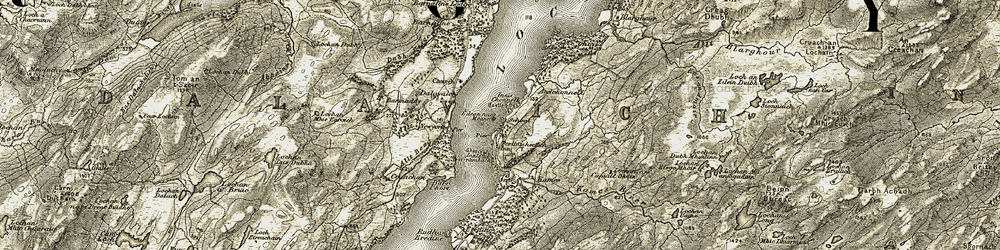Old map of Portinnisherrich in 1906-1907