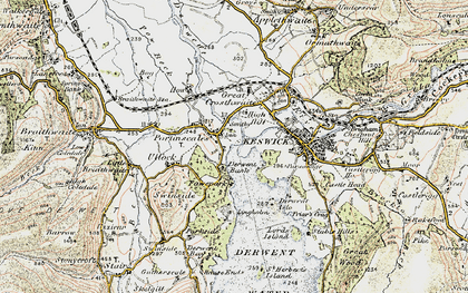 Old map of Portinscale in 1901-1904