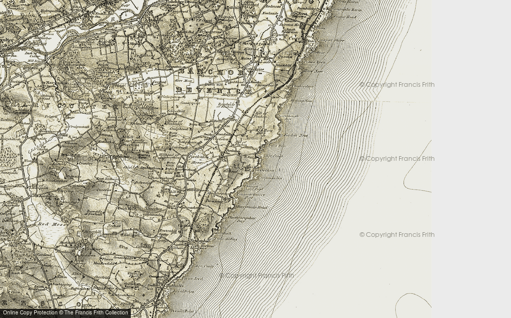 Old Map of Portlethen, 1908-1909 in 1908-1909
