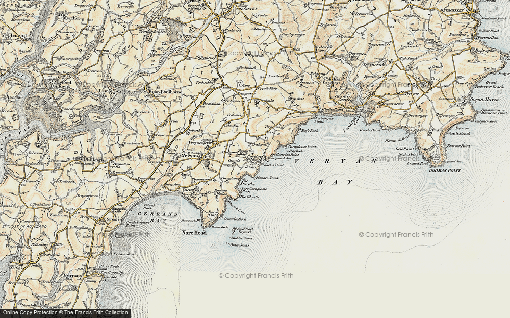 Old Map of Portloe, 1900 in 1900
