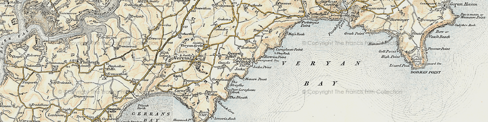 Old map of Portloe in 1900