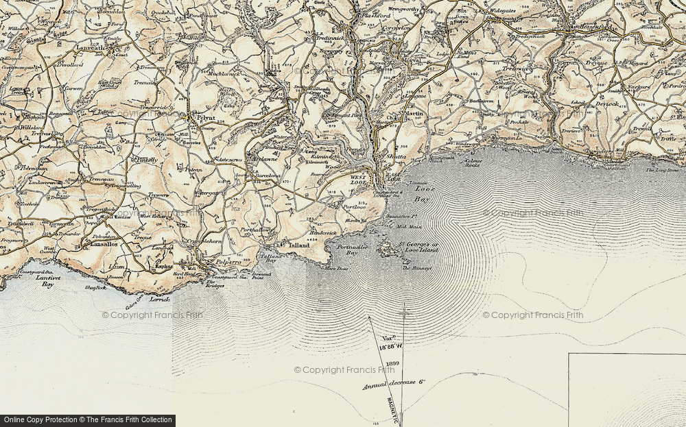 Old Map of Portlooe, 1900 in 1900