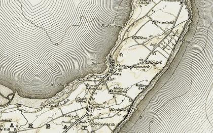 Old map of Portmahomack in 1910-1912