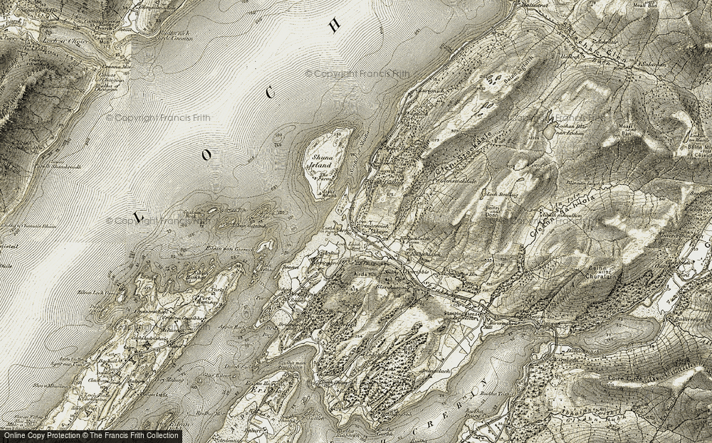 Old Map of Portnacroish, 1906-1908 in 1906-1908