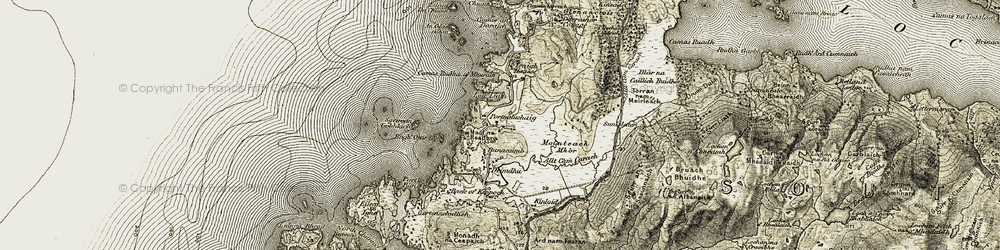 Old map of Portnaluchaig in 1906-1908