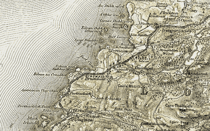 Old map of Portneora in 1908-1909