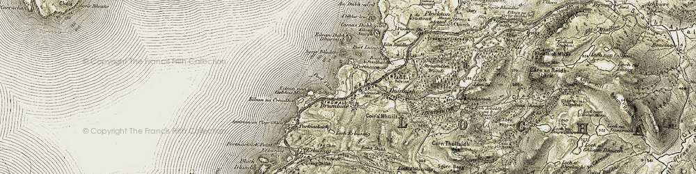 Old map of Portneora in 1908-1909
