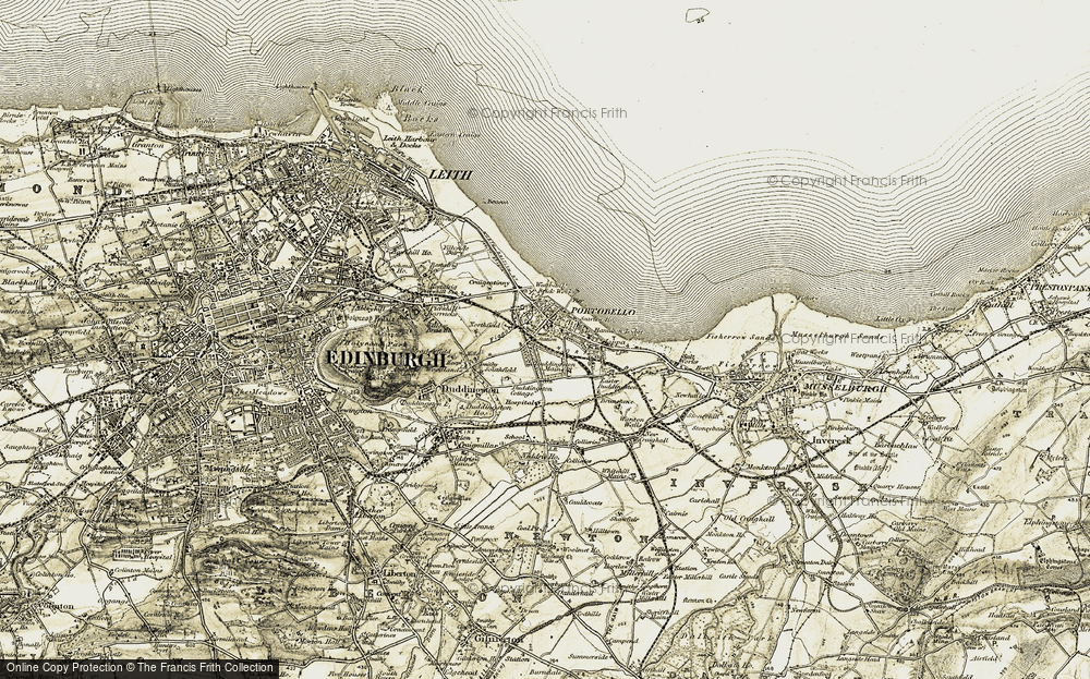 OLD ORDNANCE SURVEY MAP PORTOBELLO WEST 1894 EDINBURGH RESTALRIG ROSEBANK 