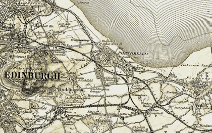 Old map of Portobello in 1903-1904