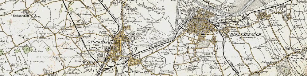 Old map of Portrack in 1903-1904