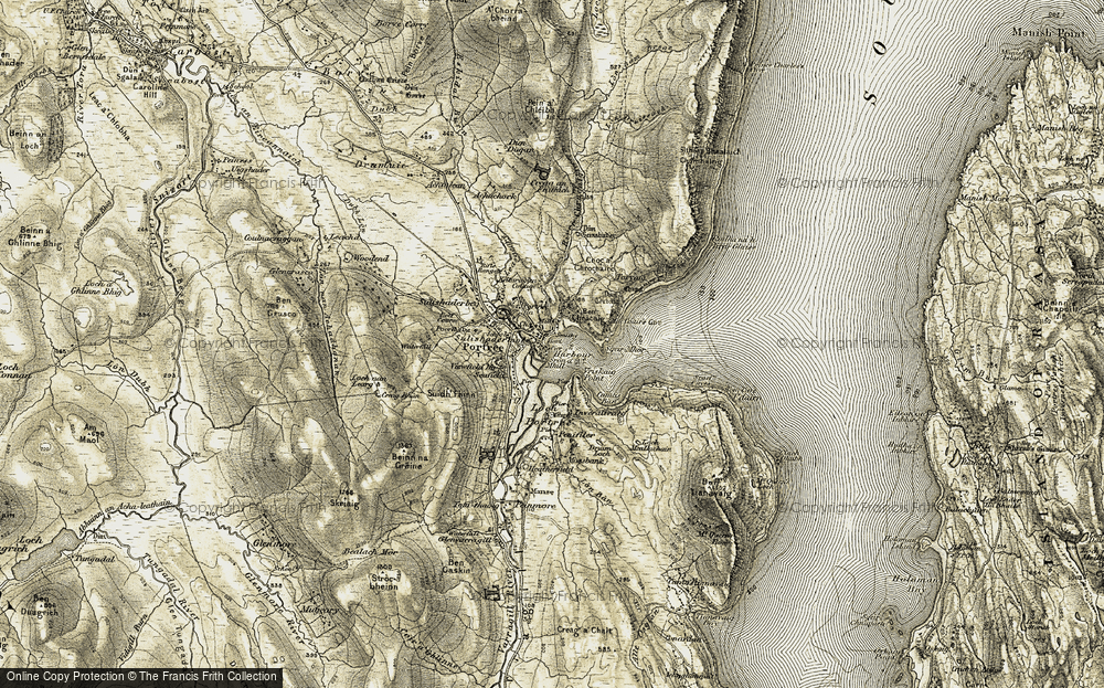 Old Map of Portree, 1908-1909 in 1908-1909