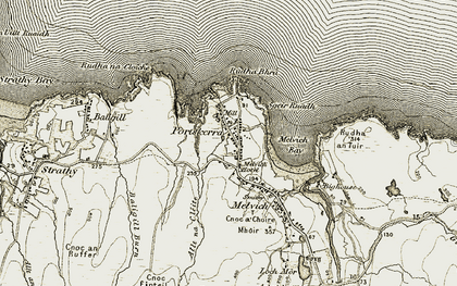 Old map of Portskerra in 1910-1912