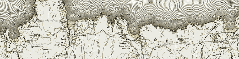 Old map of Portskerra in 1910-1912