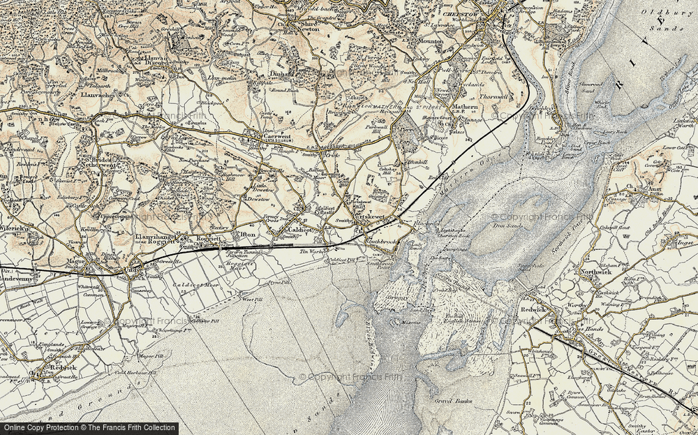 Old Map of Historic Map covering Sudbrook in 1899