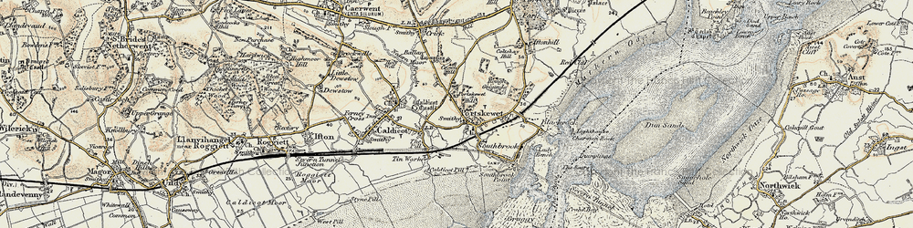 Old map of Portskewett in 1899