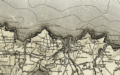 Old map of Portsoy in 1910