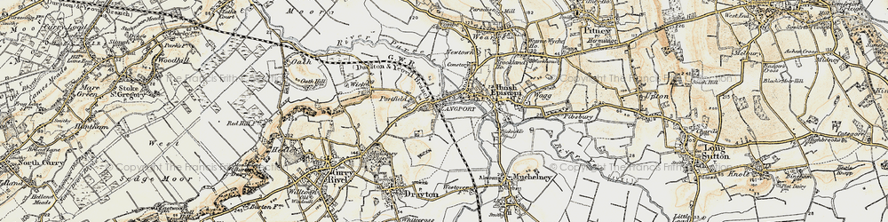 Old map of Portway in 1898-1900